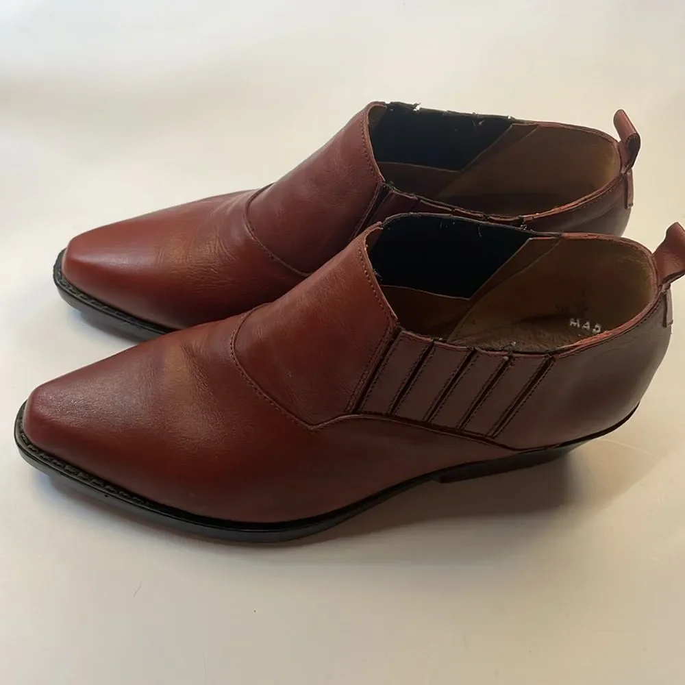 Cougar Brown Leather Pointed Toe Ankle Boots Women’s Sz 8.5 - Picture 5 of 11
